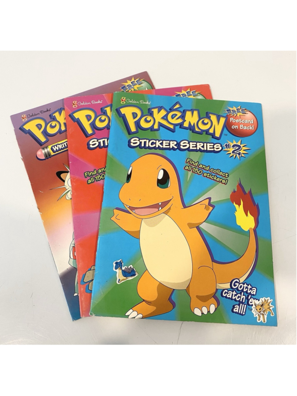 1999 Pokemon Golden Books Sticker Activity Books Lot of 3 Vintage Nintendo Used